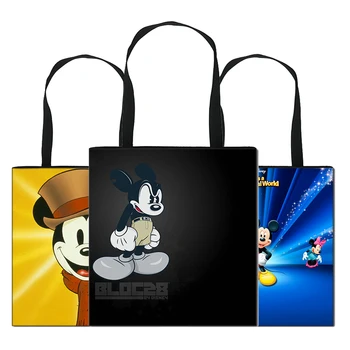 

Women Tote Bag Large Beach Handbags Shopper Printed Mickey And Minnie Polyester Bag Reusable Female Shopping Bag Eco Foldable 78