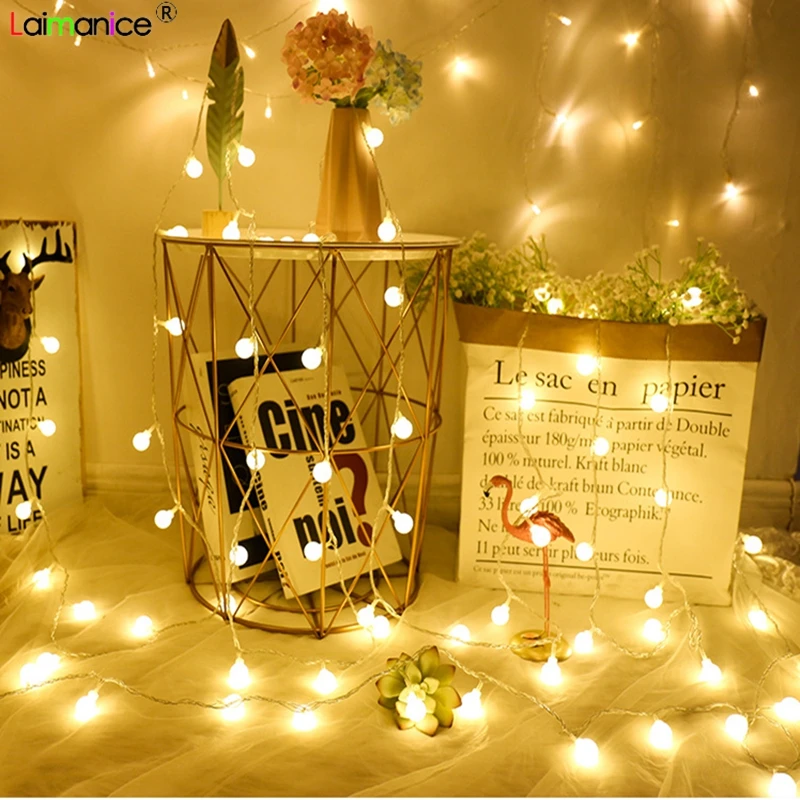 

10/20/30/50/80/160Led Cherry Balls Fairy String Decorative Lights Battery Operated Wedding Christmas Outdoor Patio Garland Light