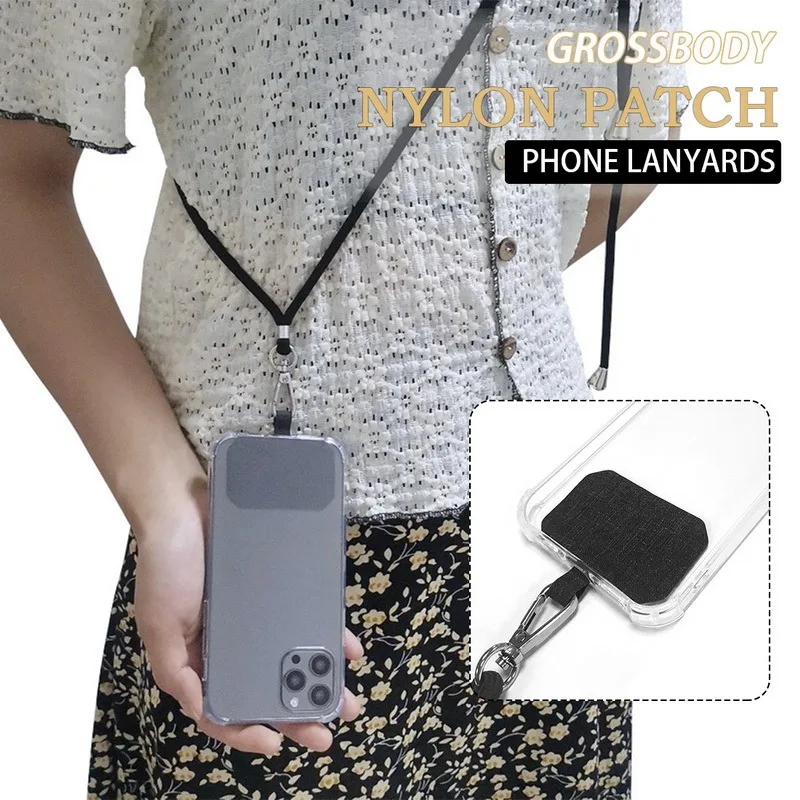 Universal Crossbody Nylon Patch Phone Lanyards Mobile Phone Strap