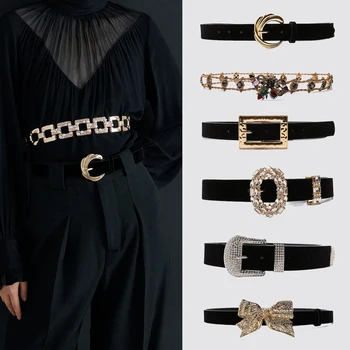 

ZA Retro Newest Belt 2020 Women Metal Waist Chain Delicate Buckle Dress Accessories Maxi Geometry Luxury Golden Charm Ins Style