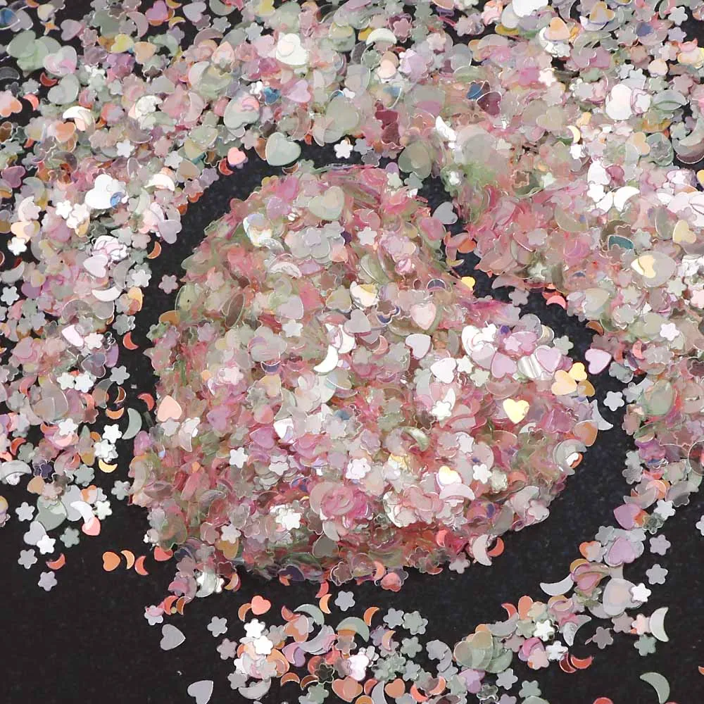 

15g Mix Laser Rouge Pink Sequins Nail Art,Brilliant Glitter PVC Loose Nail Sequin,Wedding Decoration Craft Confetti/Clothes