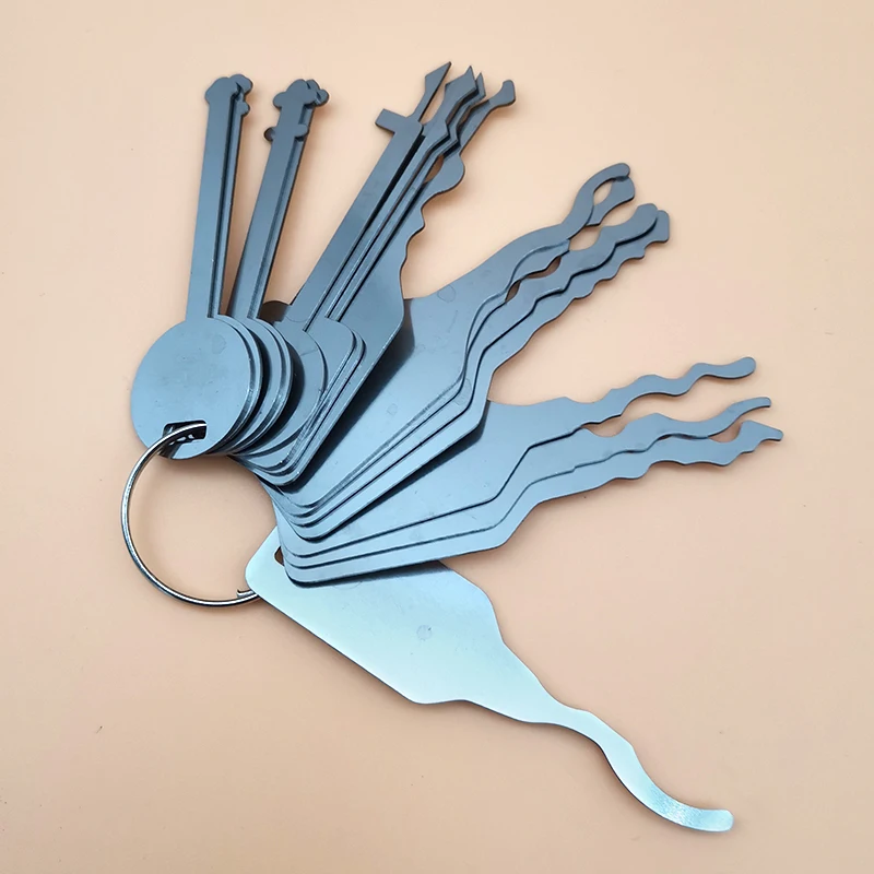16 PCS STAINLESS STEEL JIGGLER KEY CAR DOOR LOCK KEYS PICKING OPENER REPAIR TOOL