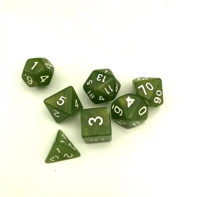 7 шт./компл. кости D4-D20 многосторонний игры в кости 9 видов цветов Настольный полиэдральный набор акриловых Пластик детский набор игрушек - Цвет: 07