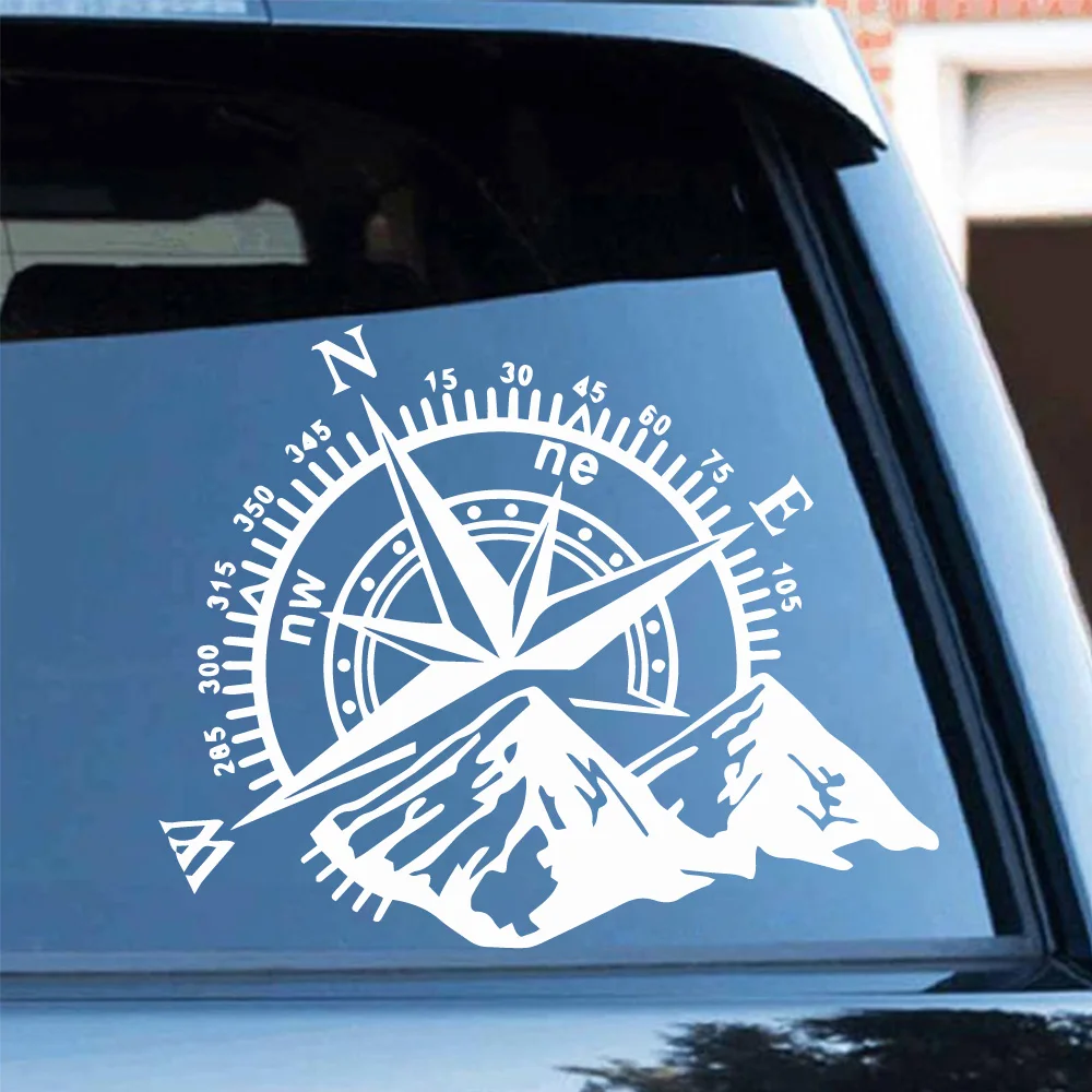 10 Styles Adventure Sports Compass Car Sticker Wrap Vinyl Mountain car-Styling Auto Engine Cover Door Window Large Size