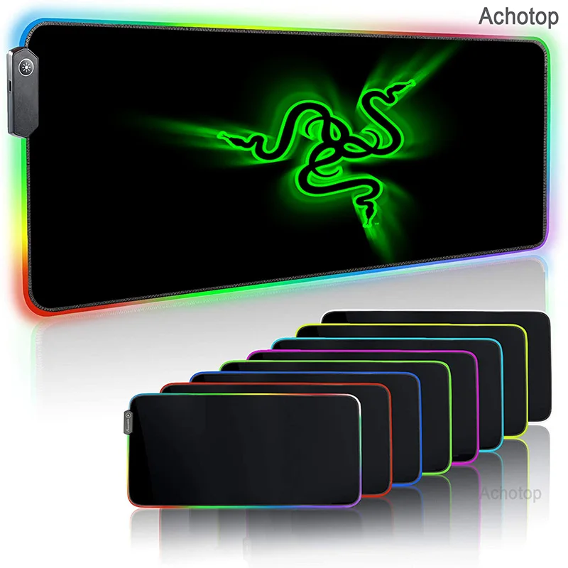 DIY Custom Razer Gaming Mouse Pad Large Anime Mousepad RGB Computer Mouse Pad Gamer Mause Pad LED Backlit Mat Keyboard Desk Mat