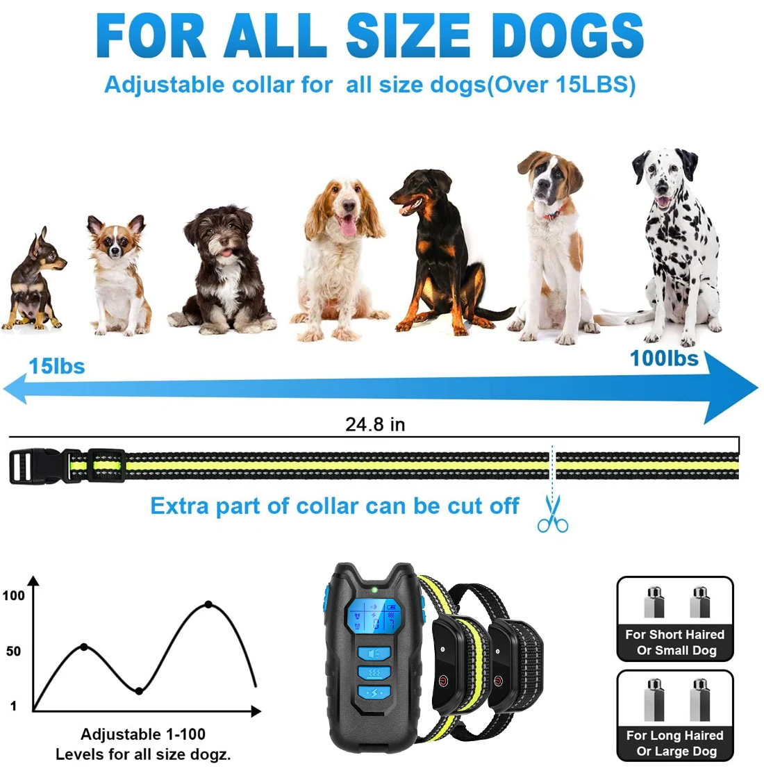 New Anti Bark Dog Collar Training With LCD Display JSW Mall