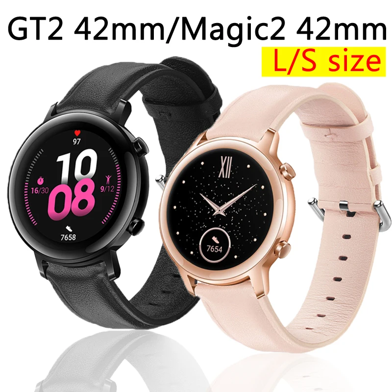 L/S размер ремешок для часов кожаный Huawei часы GT2 42 мм Смарт замена honor magic2
