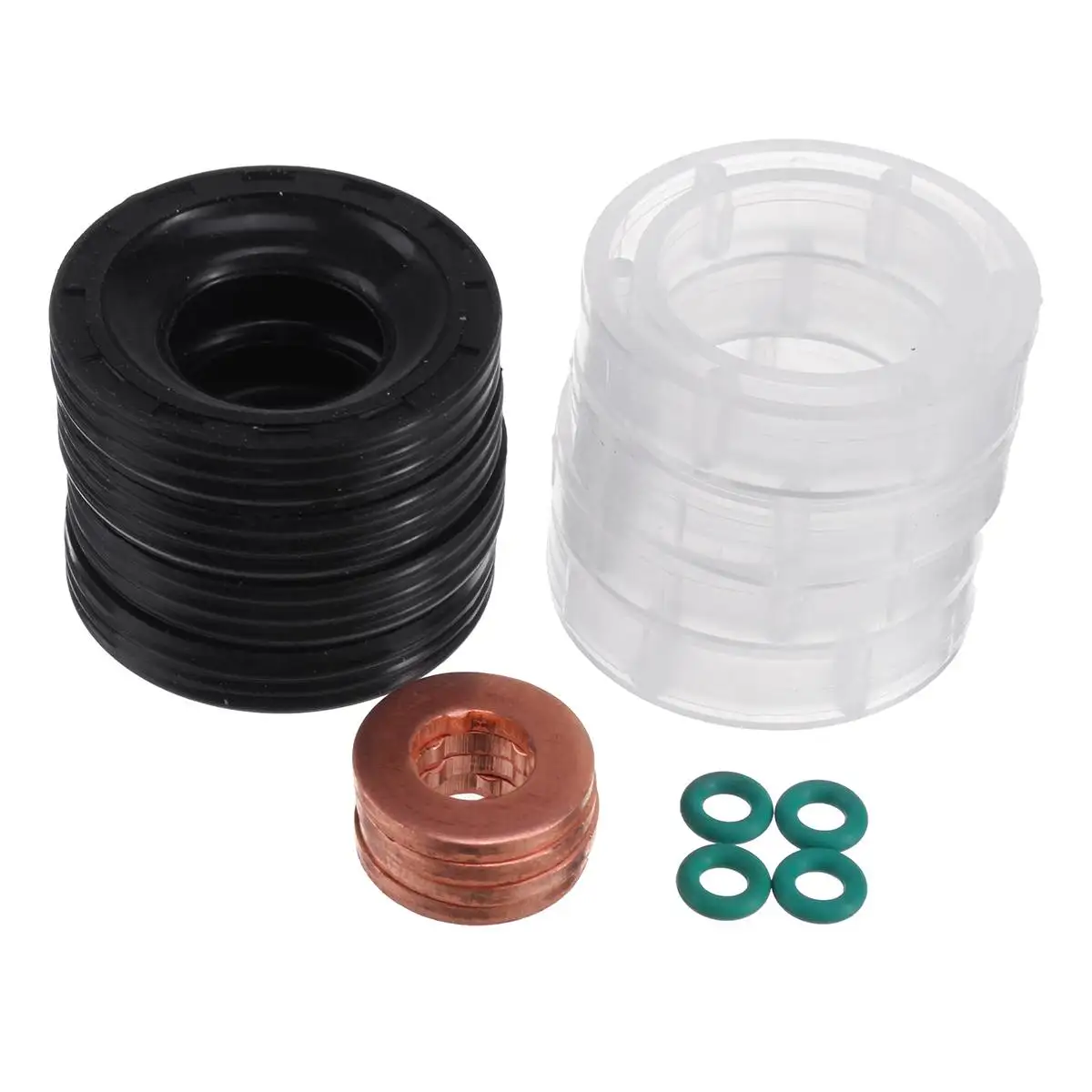 NEW Car 16PCS FUEL INJECTOR SEAL+PROTECTORS+WASHER+O-RING FOR PEUGEOT 207/ 307/ 407 1.6 HDI 2004 Car 198299