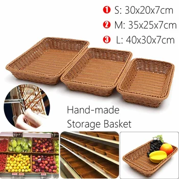 

3 sizes Handmade Woven Storage Basket Bread Fruit Food Container Rattan Case Holder Seagrass Wicker Basket