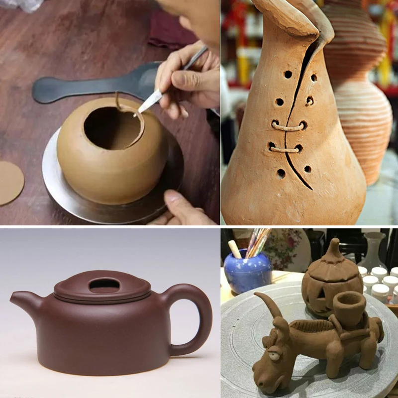 Pottery Tools Clay Sculpting Tools Pottery Sculpting Tools Pottery Digging Spout Knife Steel Needle Punching and Cutting Mud DIY Ceramic Sculpture Repair Rough Engraving Modeling Tool