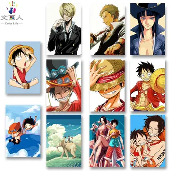 

DIY colorings pictures by numbers with colors One Piece Road Fly Sauron George picture drawing painting by numbers framed Home