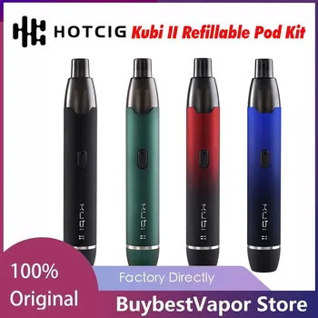 

New Hotcig Kubi II Refillable Pod Vape Kit 550mAh Battery E Cigarette Kit with 1.2ohm Pod Cartridge Type C Charging Vs Kubi