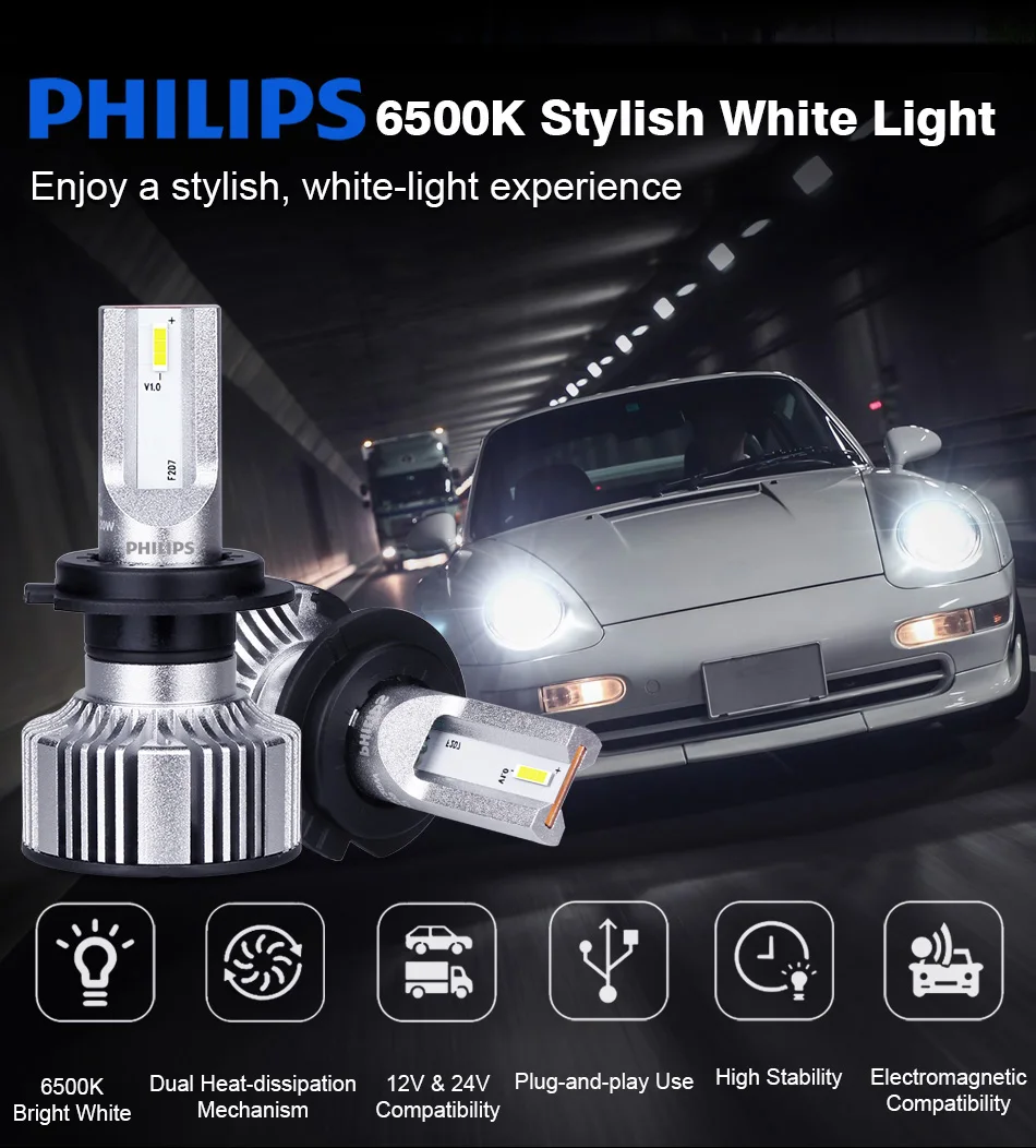 2X Philips Ultinon LED Kit 6000K White HIR2 Bulbs Head Light Dual Beam Replace U 