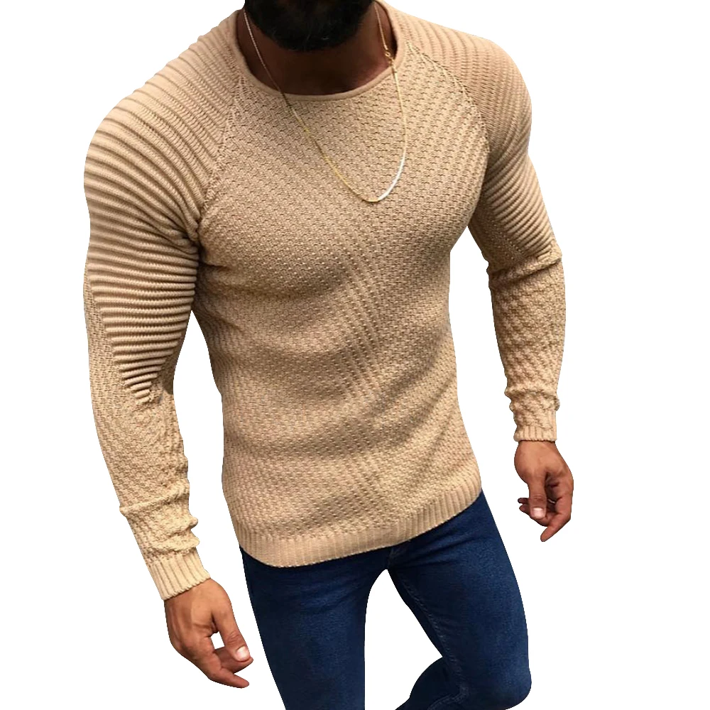 

CYSINCOS Slim Fit Sweater Men 2018 Spring Autumn Thin O-Neck Knitted Pullover Men Casual Solid Mens Sweaters Pull Homme