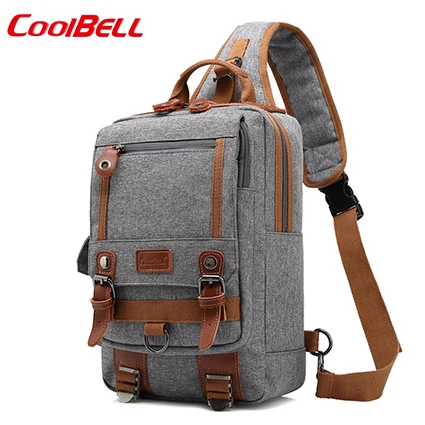 CoolBell New Men's Diagonal Package Bag Crossbody For Tablet 10.1" tablet Case For Ipad 9.7" Chest Pack Shoulder Messenger Bag - Цвет: Polyester gray