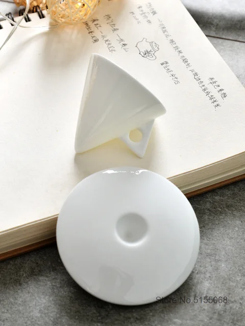 INS Light – tasse à expresso de luxe en porcelaine Type cône, forme pyramide en céramique, petite tasse à café noire et soucoupes, tasse à thé Demitasse – Image 4