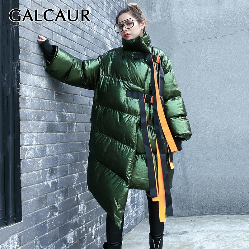 Женская куртка-парка GALCAUR куртка с воротником-стойкой и длинным рукавом модная