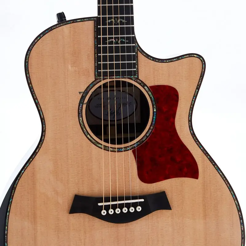 

Top Qaulity 914EX Acoustic Guitar Full Abalone Inlay Solid Top Grover Tuner Ebony Full Abalone Black Beveling
