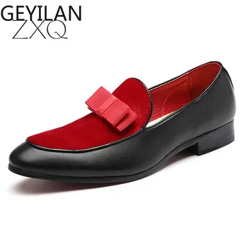 

NEW 2019 Men Formal Loafers For Christmas Party Elegant Driving Flats Shoes Slip On Male Fashion Wedding Suede Leather Shoes