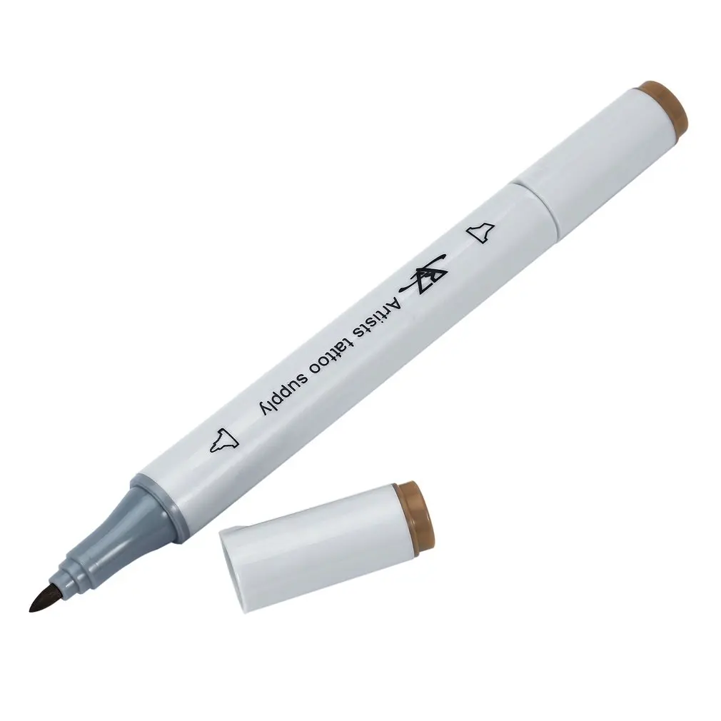 Dual-tip Tattoo Body Art Piercing Skin Marker Pen Body Art Tattoo Supply Pen Flat/Thick Tip Marker Tool Artist Tattoo Accessory