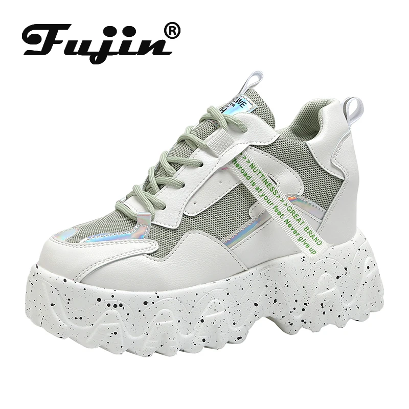 

Fujin Sneakers Spring Women Thick Bottom High Heels Dropshipping Thick Bottom Round Toe Breathing Leisure Women Chunky Shoes