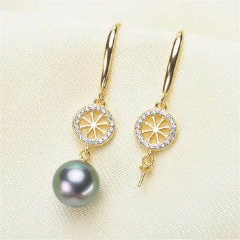 

Plated Silver Earrings Mountings Pearl Ear Wires Earrings Hook Findings Settings for DIY Stud Earrings Jewelry Making Findings