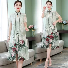 Платье, костюмы для женщин, китайский стиль, винтажные платья, вышивка, бохо, богемное, Вышитое, летнее, короткий рукав, комплект из двух предметов, одежда