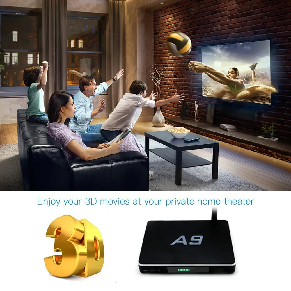 Vmade Android tv Box wifi 4K H.265 IP tv Google tv медиаплеер A9 Plus Amlogic S905X четырехъядерный Youtube Netflix 2+ 8GB телеприставка