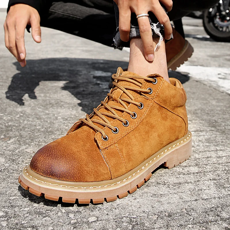 

KATESEN men boots winter thick plush men's snow boots shoes winter warm non-slip shoes fashion ankle boots men's Botas Hombre