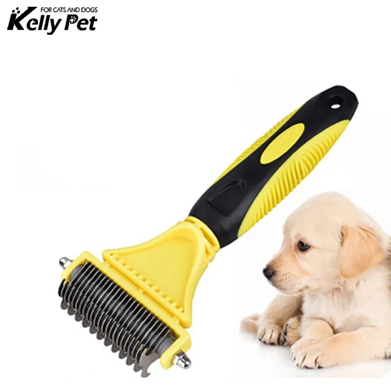 

New Stainless Double-sided Pet Cat Dog Comb Brush Professional Large Dogs Open Knot Rake Knife Pet Grooming Products