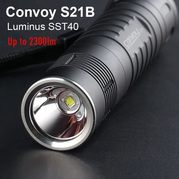 

Convoy S21B Flashlight Luminus SST40 Led Inside S2 Plus 21700 Version Torch Flash Light Portable Linterna Camping Hiking Latarka