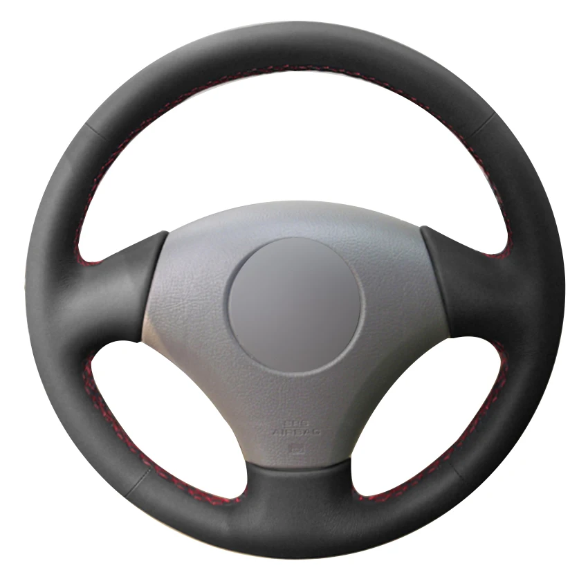 Black Synthetic Leather Car Steering Wheel Cover for Toyota Vios