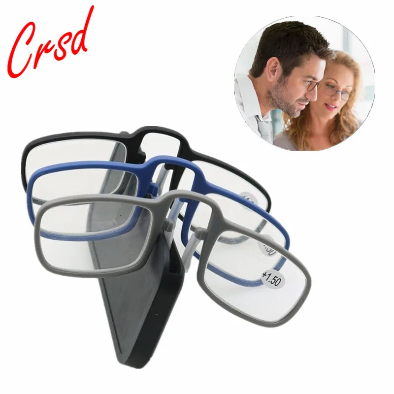 

CRSD 2020 Mini Sticky Reading Glasses Nose Clip on Presbyopic Glasses Men's and Women's Glass Frame Black High Quality Unisex