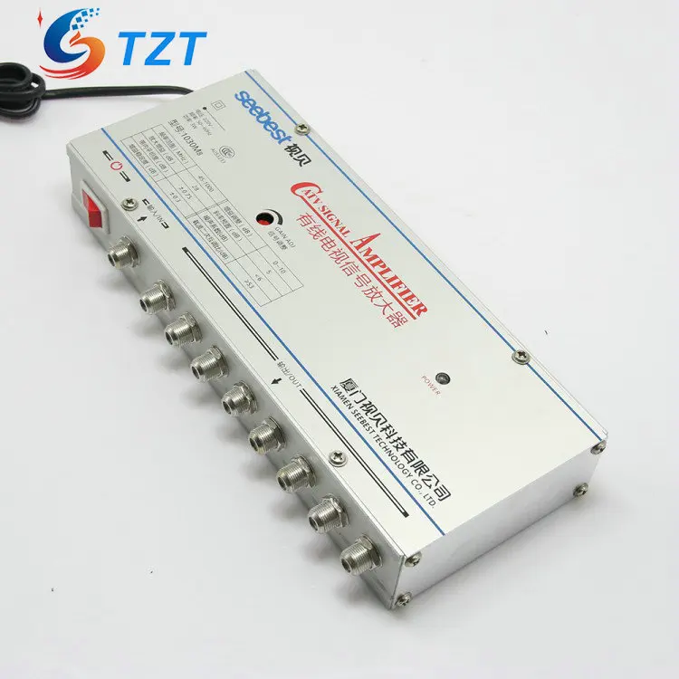 TZT SB 1030M8 8 Way CA Усилитель ТВ сигнала Sat Cable TV разделитель усилителя Booster 30DB|cable amplifier