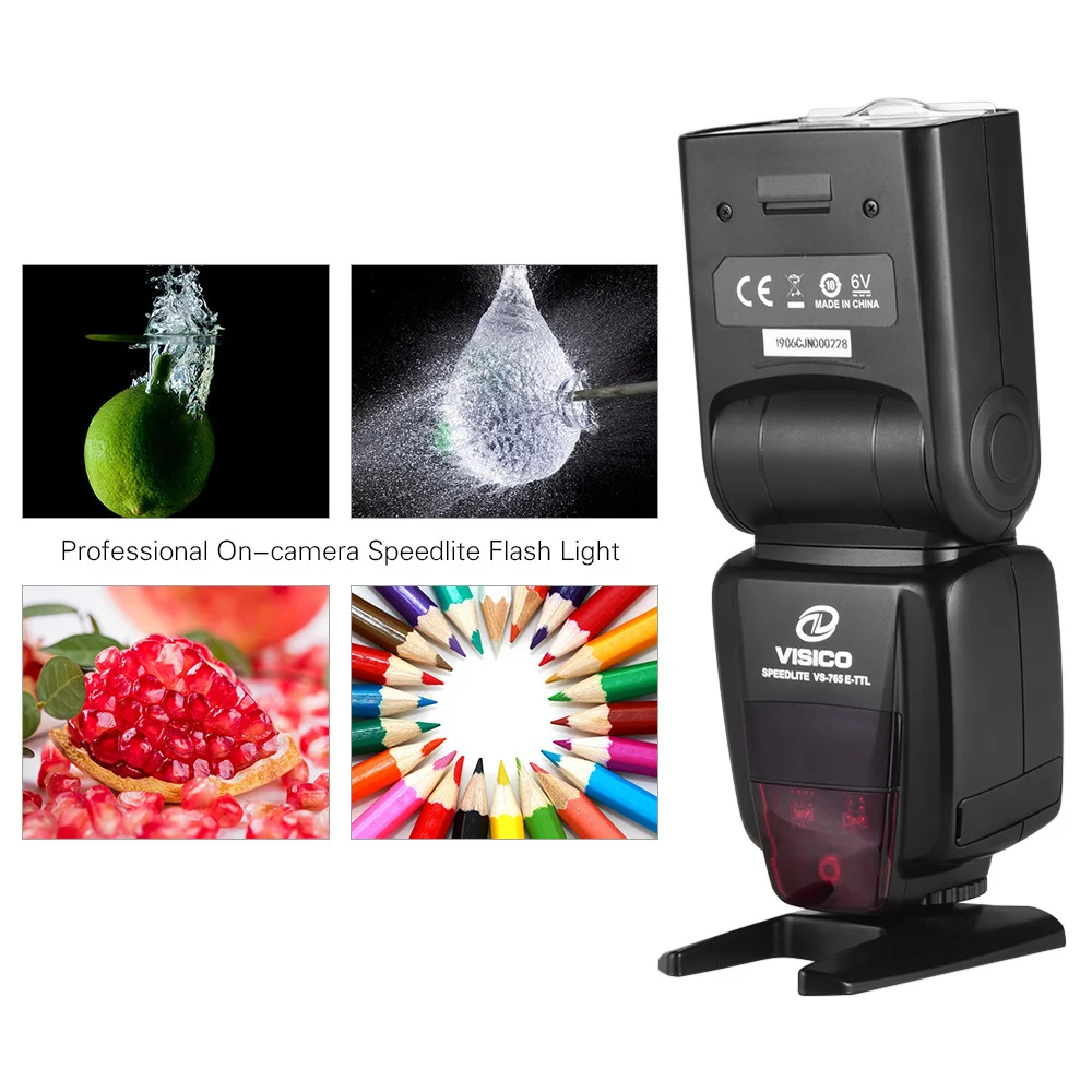 VISICO Камера Flash speed lite E-TTL 2,4G Беспроводная Спусковая система 1/8000s Высокоскоростная синхронизация ЖК-дисплей для Canon 5DII 5DS 70D 80D