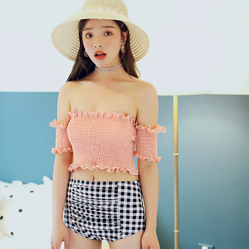 

Korean-style Youth GIRL'S 2019 Bathing Suit Underwire Push up Boxers Split Type Hot Springs Two-Piece Set Southeast Asia Swimmin