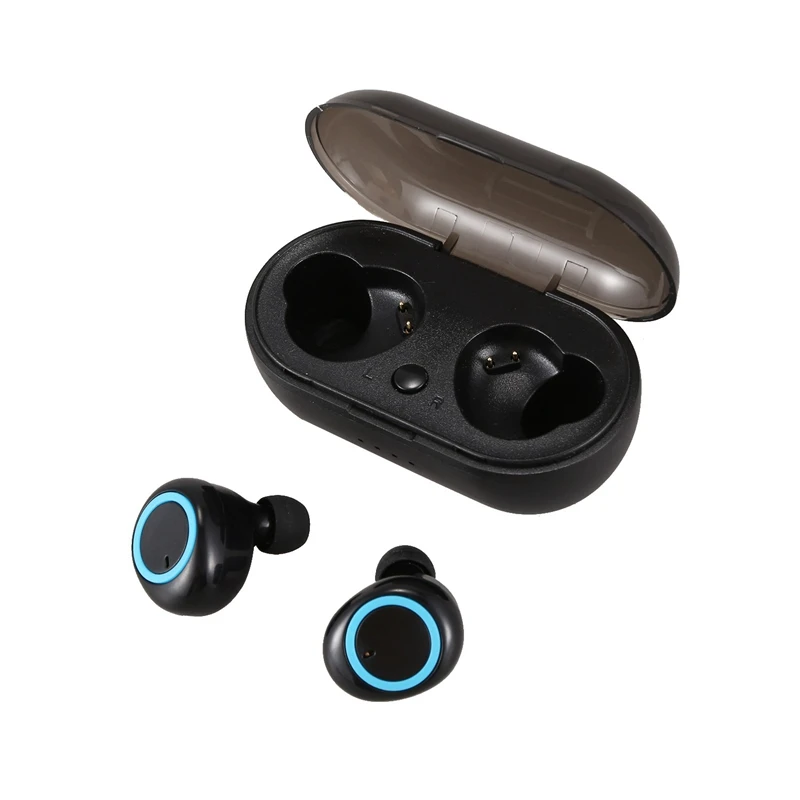 W12 Bluetooth гарнитура TWS 5 0 Мини Кнопка Спортивная стерео Беспроводная черный (синий