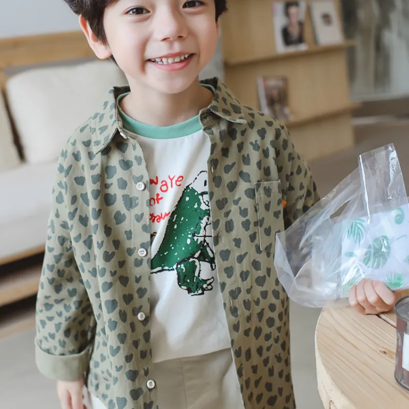 

Boys' Shirts Fall New Foreign Style 3-6 Years Old Baby Shirt Tide Spring and Autumn Children's Long Sleeve Jacket Korean