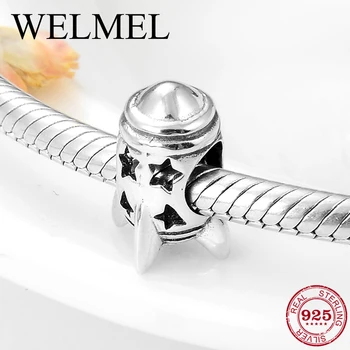 

Hot 925 Sterling Silver Hollow star Rocket shape charms bead Fit Original charm Women Bracelet Necklace Jewelry Making