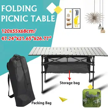 

Outdoor Folding Table Camping Aluminium Alloy BBQ Picnic Table Self-driving Camping Table Waterproof Durable Folding Table Desk