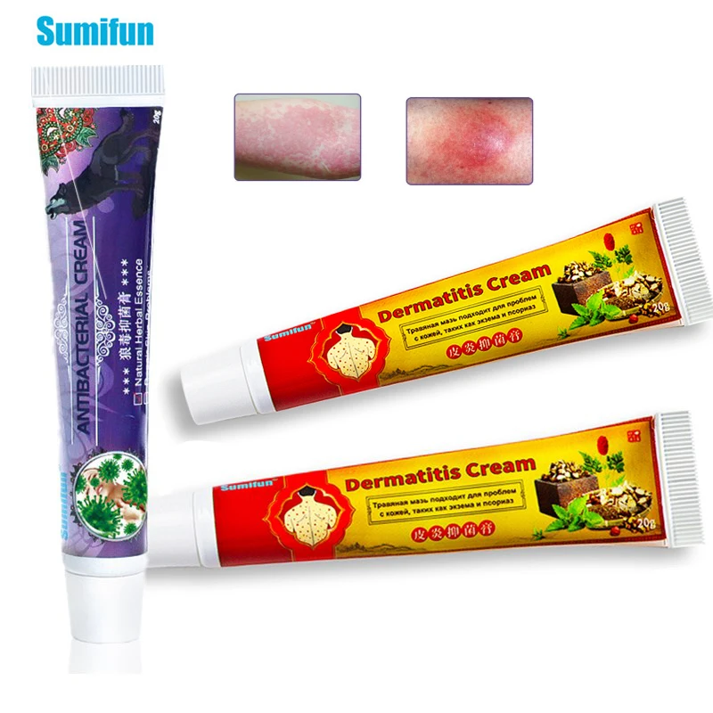 Sumifun 2 типа травяной крем от дерматита зуд псориаз мазь натуральный антимикробный