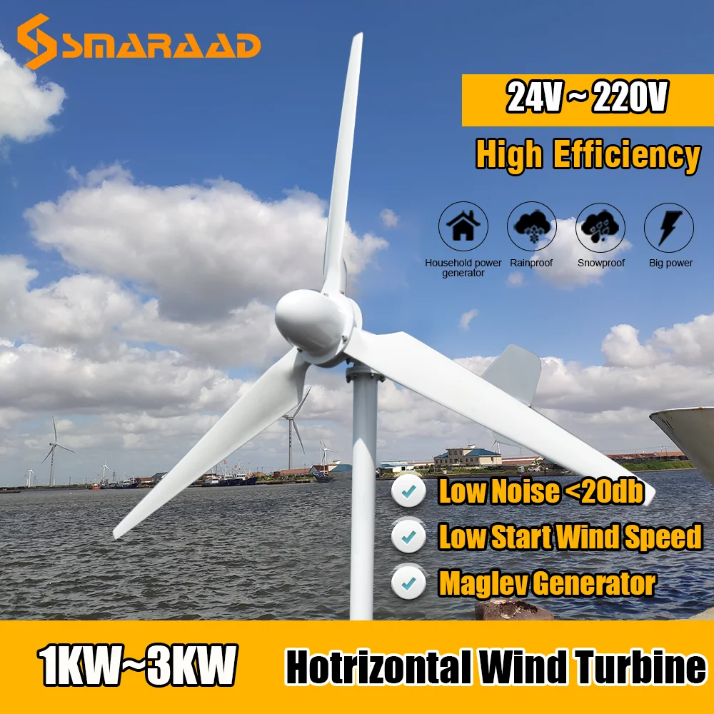 Großen VERKAUF der Fabrik 1KW 2KW 3KW 5KW Neue Freie Energie 24v-220v  Horizontale Wind Turbine Generator Hohe effiziente Hause Verwenden Und  Projekt - AliExpress