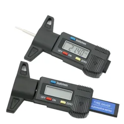 Jauge de profondeur numérique jauge de profondeur de bande de roulement LCD jauge de bande de roulement de pneu pour pneu de voiture 0 25.4mm outil de mesure étrier 