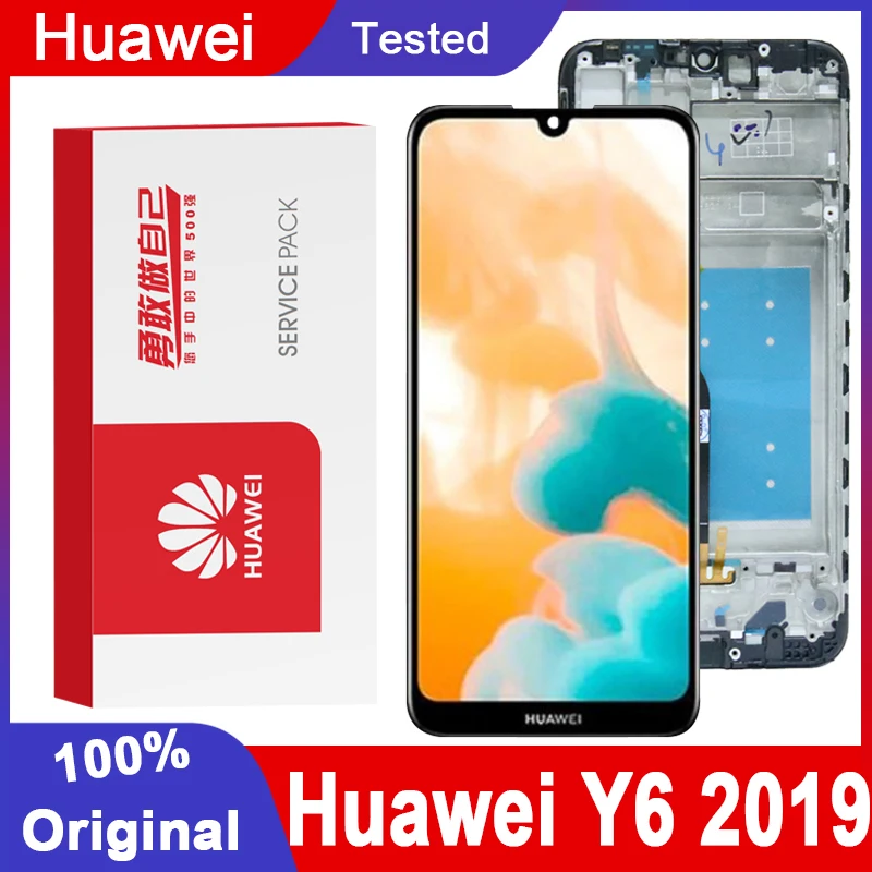 Оригинальный ЖК дисплей 6 09 дюйма с рамкой для Huawei Y6 2019 Pro сенсорным экраном дигитайзер в сборе Prime