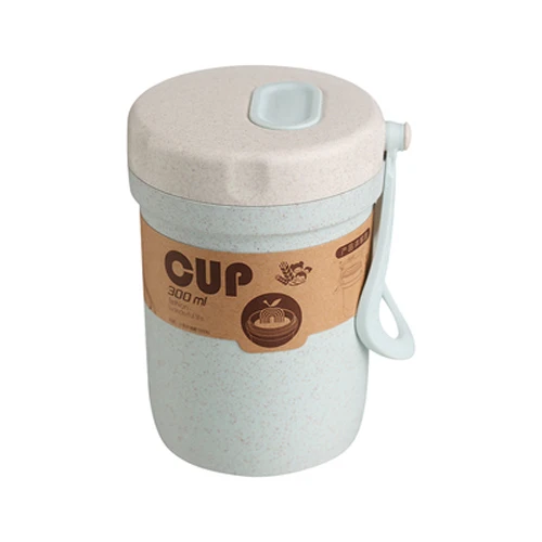 Blue 300ml Пшеничная соломенная Ланч-бокс из здорового материала с сумками, переносные бэнто-боксы, посуда для микроволновой печи, контейнер для хранения еды, Штабелируемая коробка - Цвет: Blue 300ml