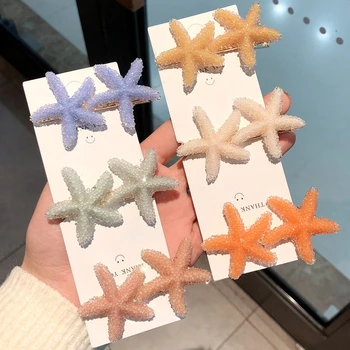 

Sea Starfish Hair Clips For Women Girls Metal Hairpins Sweet Beach Headwear Hair Accessories