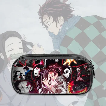 

1 Pcs Anime Demon Slayer Kimetsu No Yaiba Cute Printed Pen Bag Lovely Pencil Case Stationery Storage Box Gift Learning Supplies