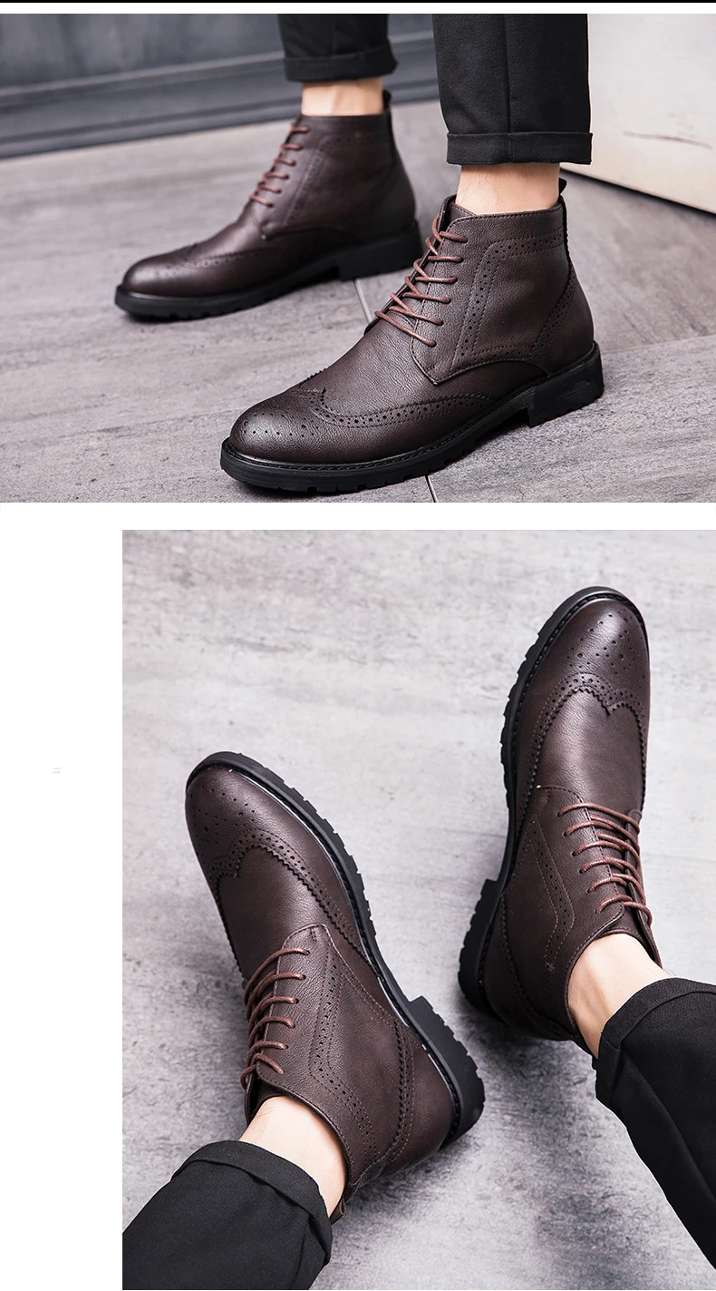 Мужские ботинки в британском стиле наивысшего качества; сезон весна-осень; Модные слипоны; мужские ботинки из искусственной кожи; botas hombre