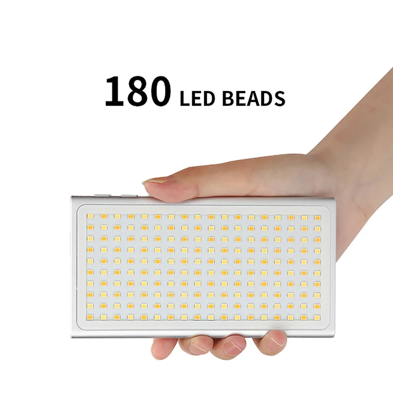  Pocket Mini 180 LED Video Light Vlog Live Stream Photography Lighting for DSLR Smartphone Portable  - 4000073844576