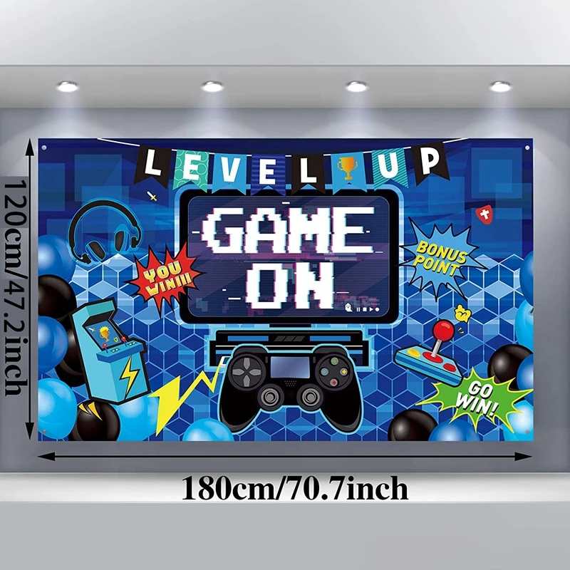 Banniere D Arriere Plan Pour Jeux Video Joyeux Anniversaire Grande Cabine Photo Decorations De Fete Bleu Aliexpress